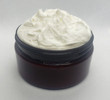 Load image into Gallery viewer, Whipped Mango Hair Butter -Our rich and creamy mango butter is terrific for all natural hair styles. It moisturizes, conditions, and gives protection from the elements while softening and adding a luxurious sheen to your tresses. Eight Ounce Jar. Ingredients - mango butter, refined shea butter, vegetable glycerin, extr…